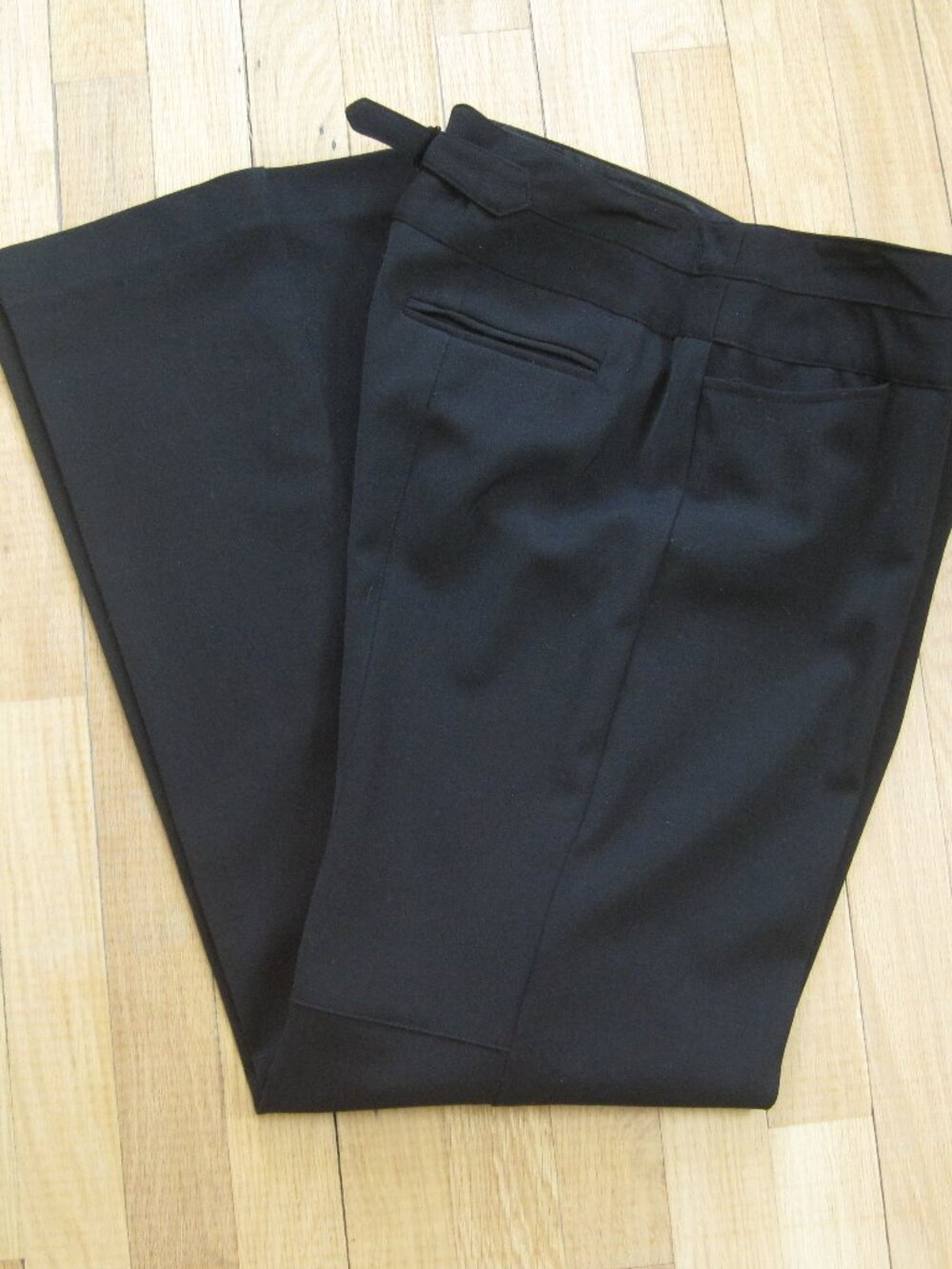 Nanette Lepore Black Wide Leg Dress Pants Size 8 Wool Blend Pleated Work Office